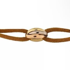 Pre-Owned Cartier Trinity On Cord Bracelet in 18K Gold. Condition: Very good.